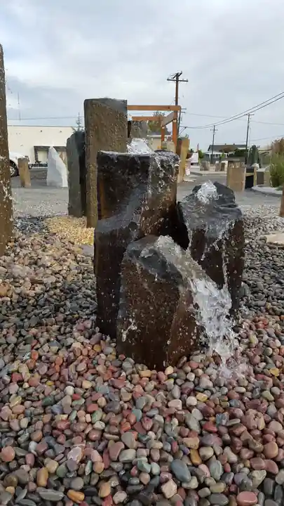 Small basalt trio fountain