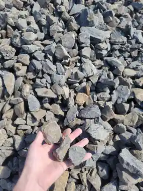 2 1/2 inch basalt chips in a hand