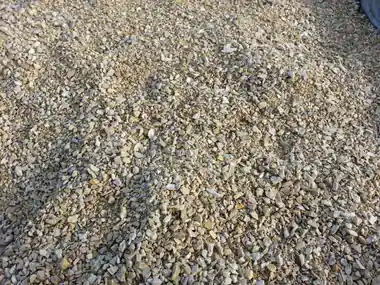 Yellow pathway material in the bin