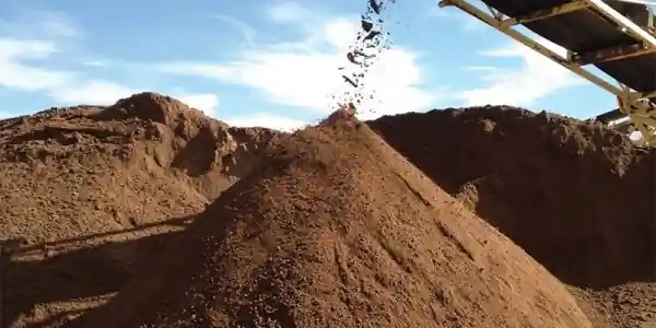 Screened soil pile